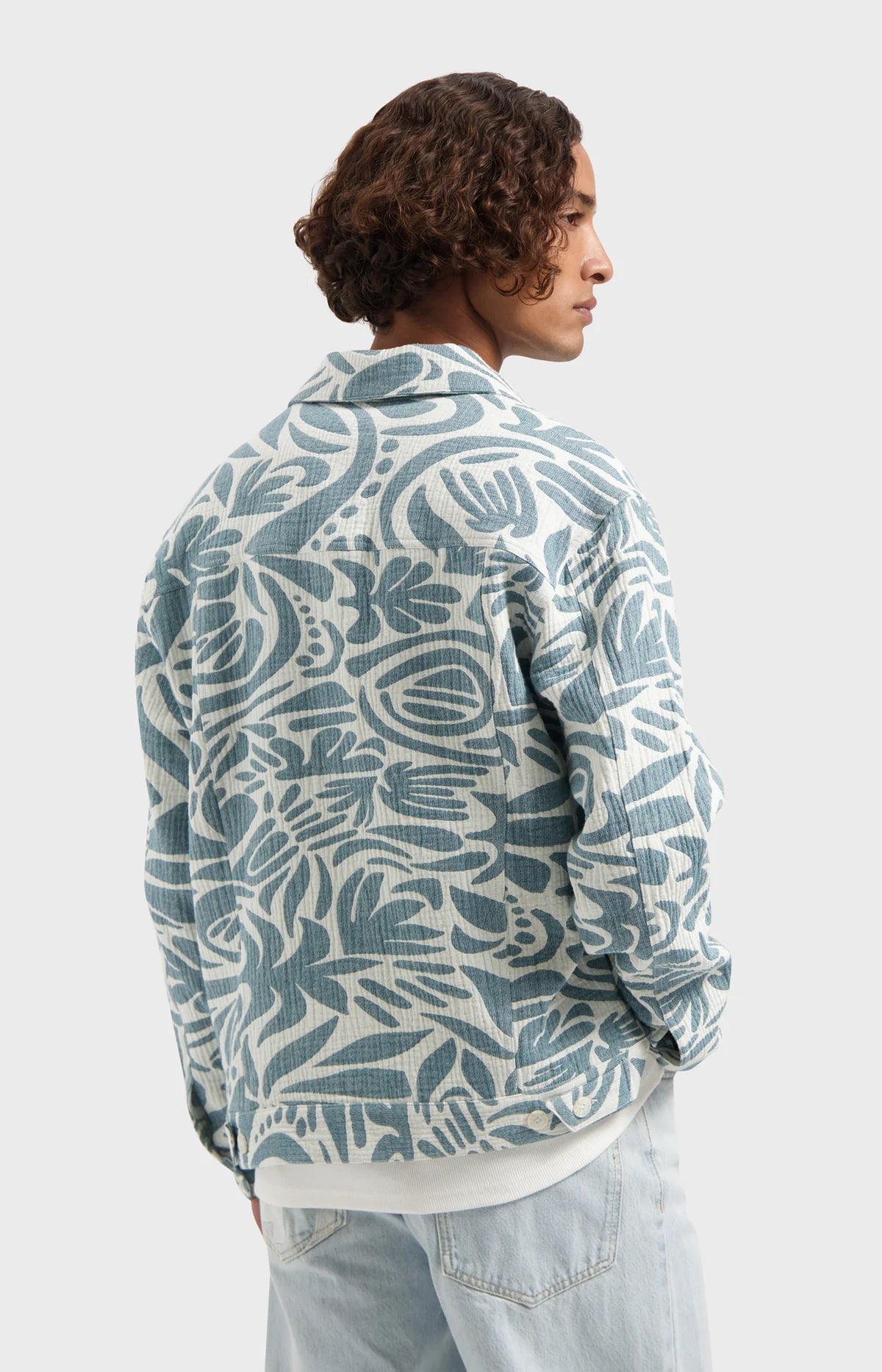LAW OF THE SEA SAPPHIRE JACQUARD TRUCKER JACKET Green