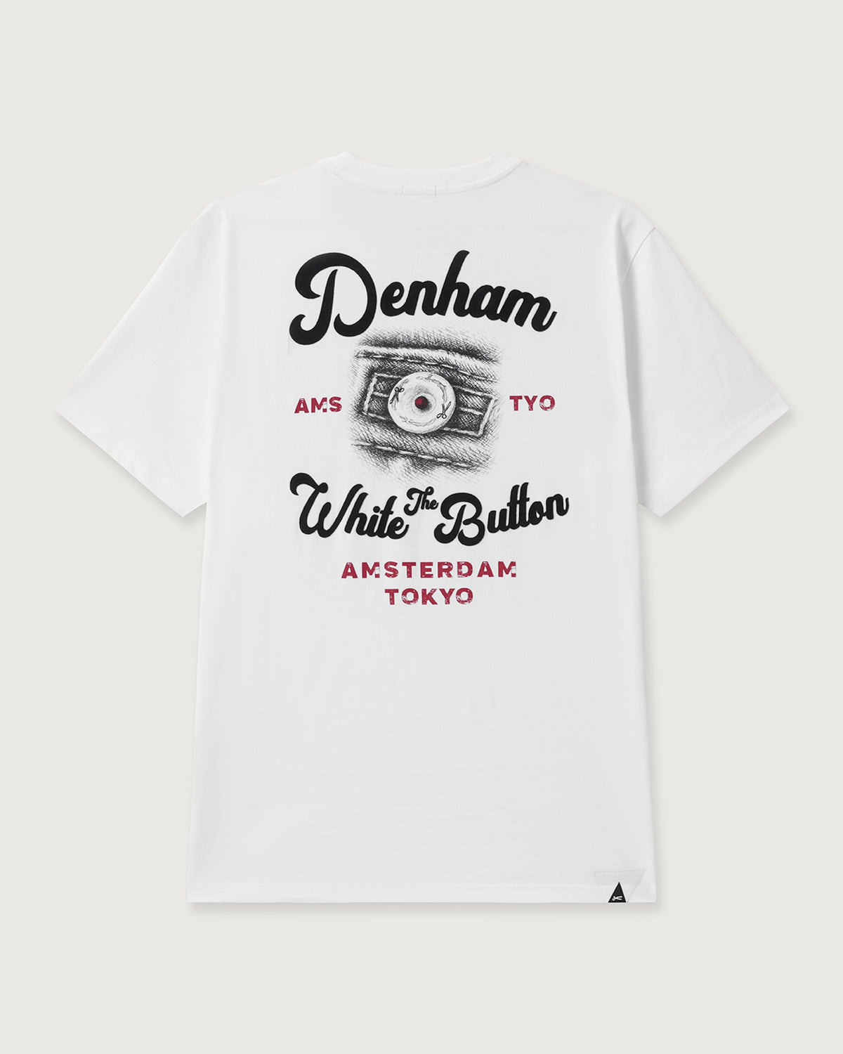 DENHAM BUTTON TEE | White