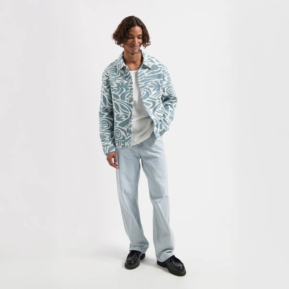 LAW OF THE SEA SAPPHIRE JACQUARD TRUCKER JACKET Green