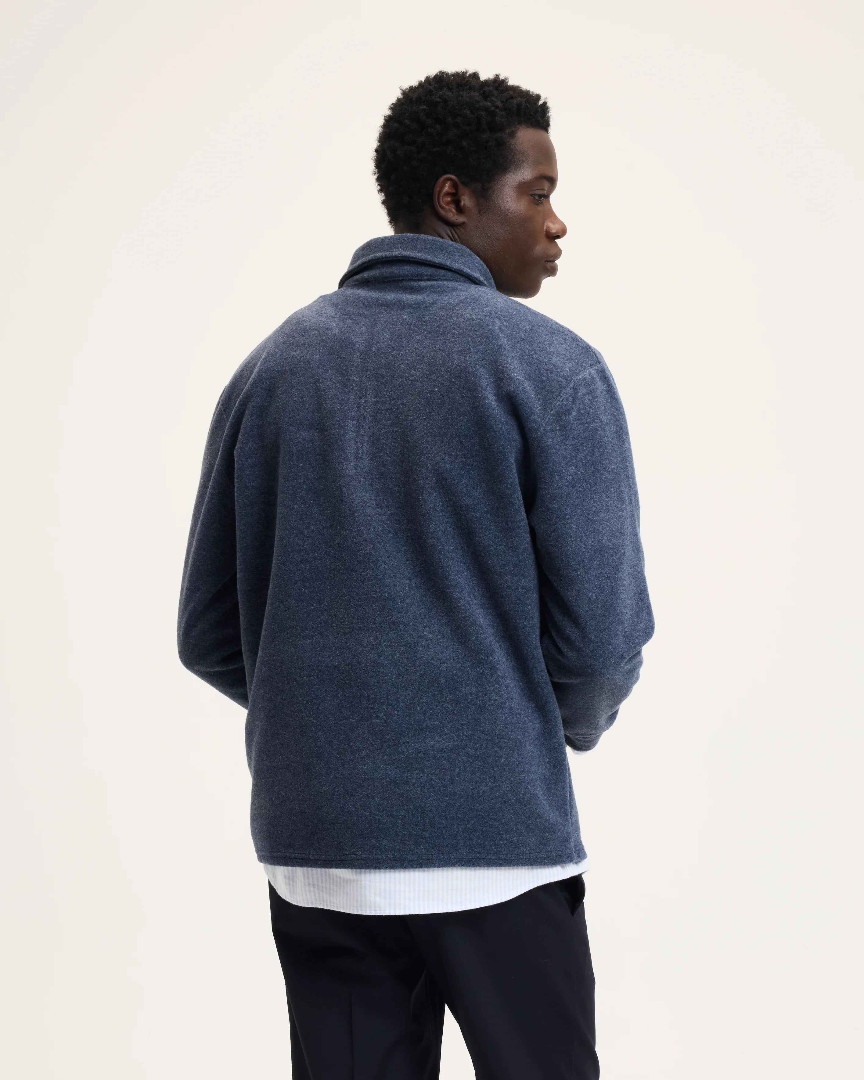 GOOD PEOPLE Leo Polo Collar Sweater Denim Blue