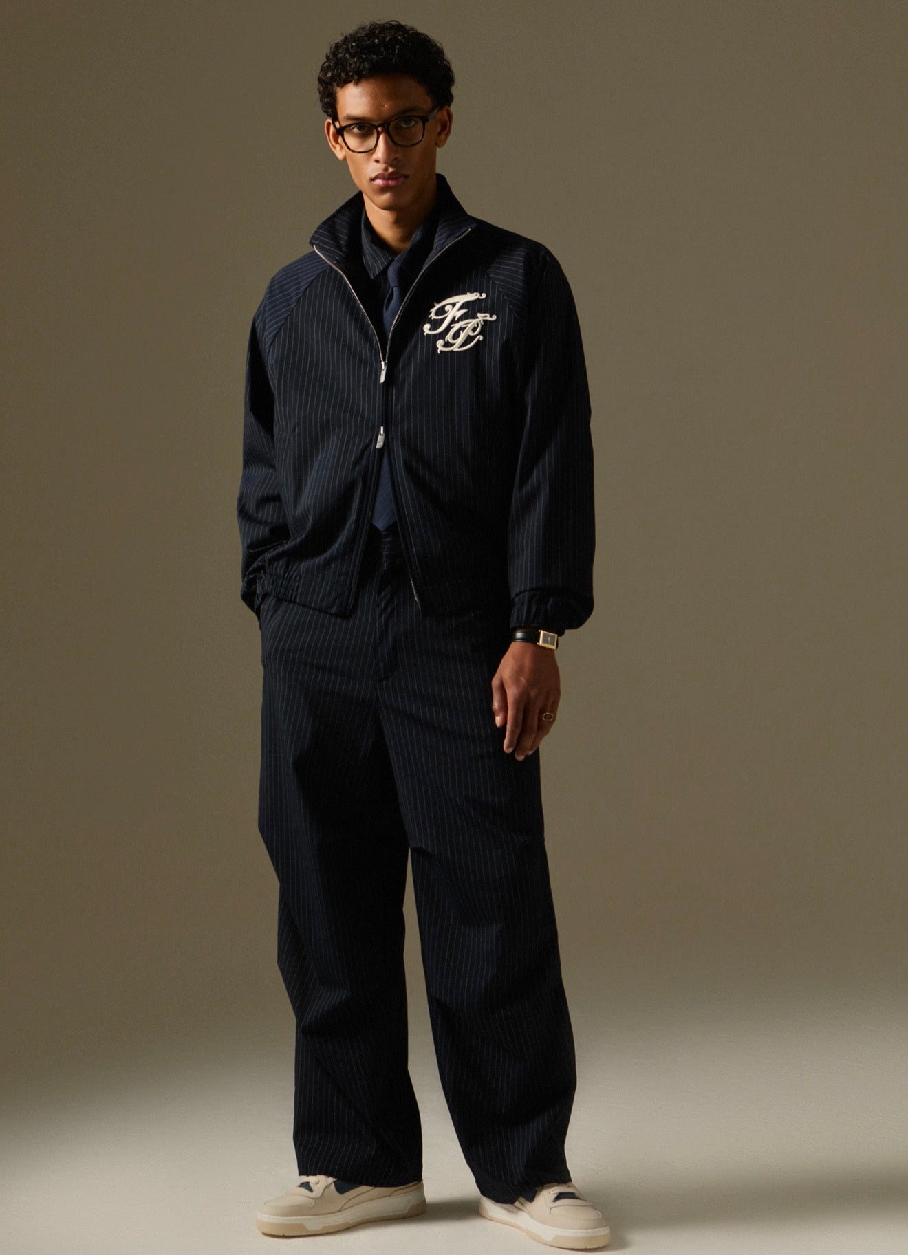 FILLING PIECES Drapy Pants Pinstripe Blue