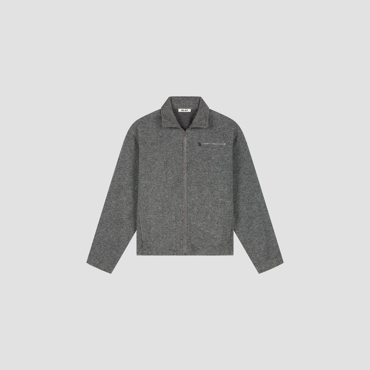 OLAF WOOL FLEECE ZIP JACKET Sharkskin