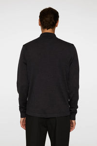 J.LINDEBERG KALEB MERINO ZIP CARDIGAN | DARK GREY MELANGE