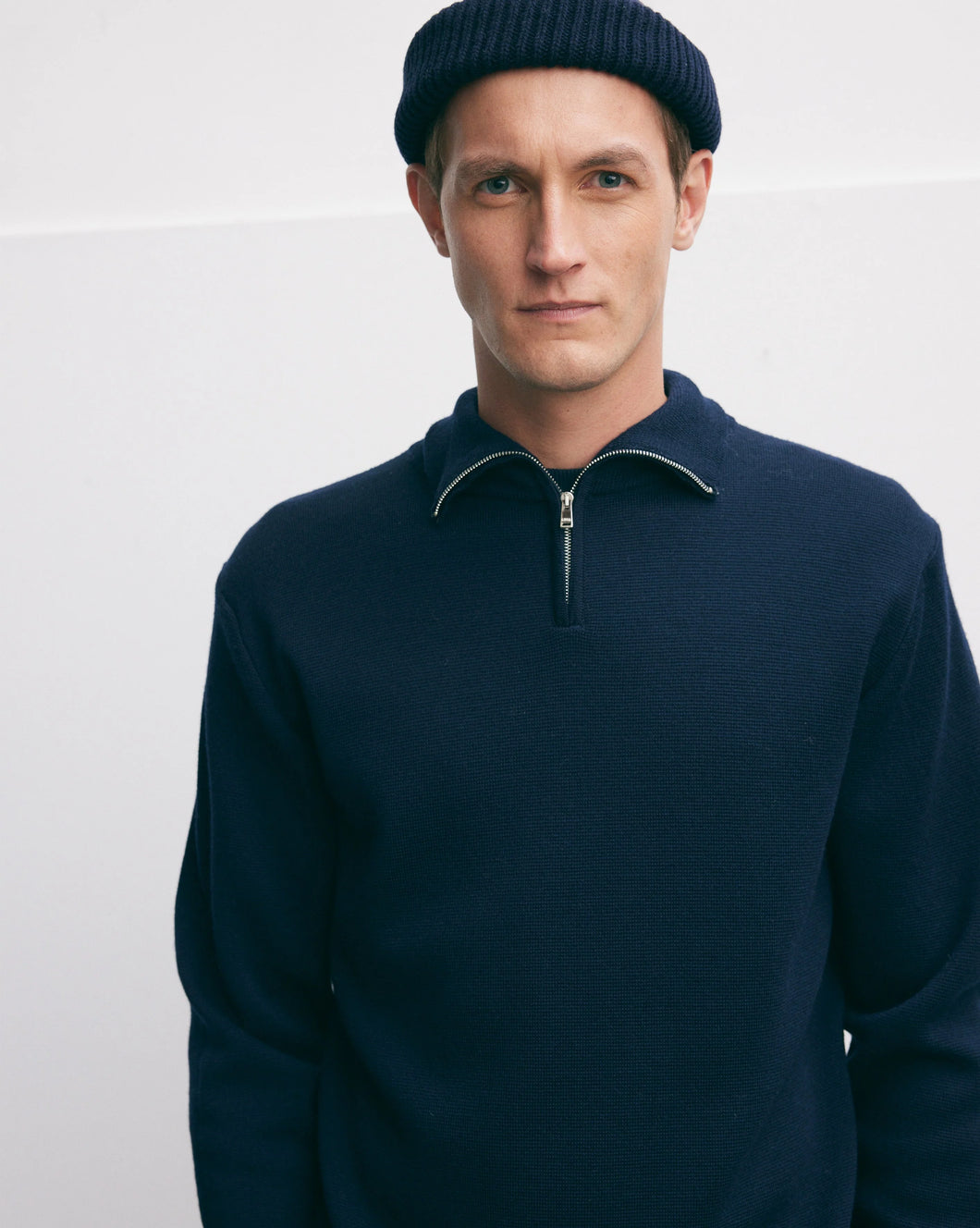 GOOD PEOPLE Kamark Zipper Knit Navy