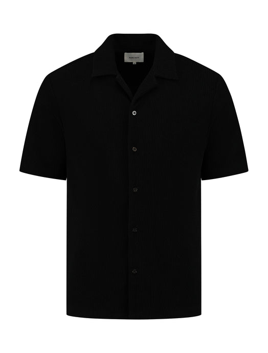 PURE PATH Short Sleeve Honeycomb Shirt Black
