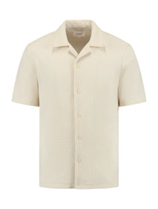 PURE PATH Short Sleeve Honeycomb Shirt Ecru