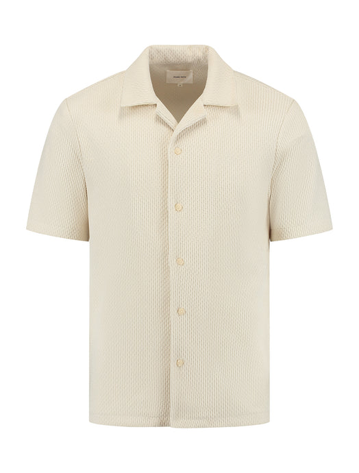PURE PATH Short Sleeve Honeycomb Shirt Ecru