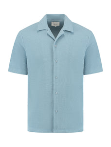 PURE PATH Short Sleeve Honeycomb Shirt Blue Grey