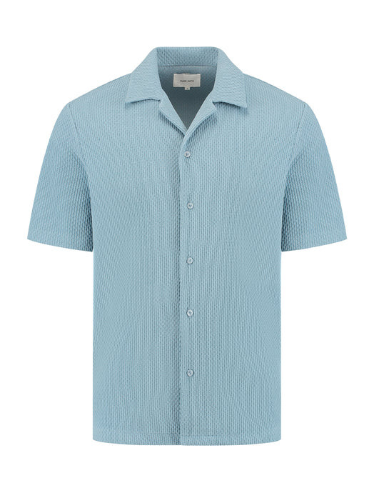 PURE PATH Short Sleeve Honeycomb Shirt Blue Grey