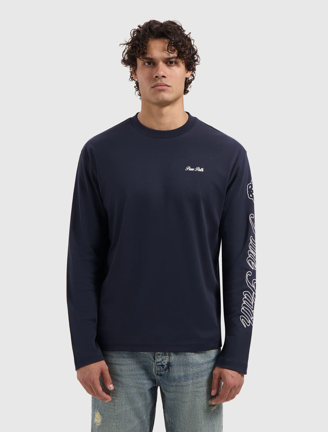 PURE PATH ESSENCE OF LIFE LONGSLEEVE T-SHIRT Dark Navy