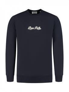 PURE PATH Chain Stitch Sweater | Dark Navy