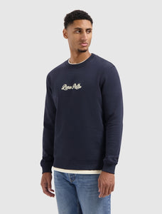 PURE PATH Chain Stitch Sweater | Dark Navy