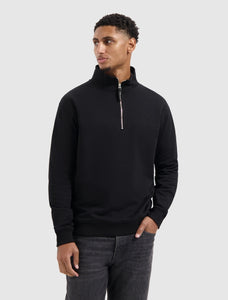 PURE PATH Embroidery Half-zip Sweater | Black
