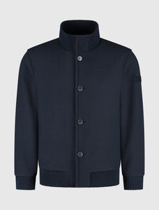 PURE PATH WOOL BOMBER JACKET Dark Navy