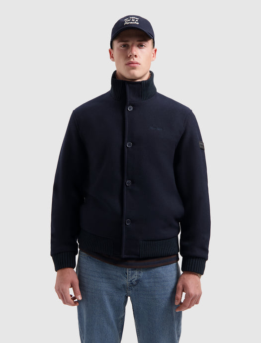 PURE PATH WOOL BOMBER JACKET  Navy