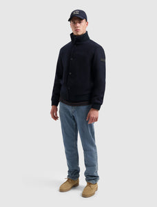 PURE PATH WOOL BOMBER JACKET Dark Navy