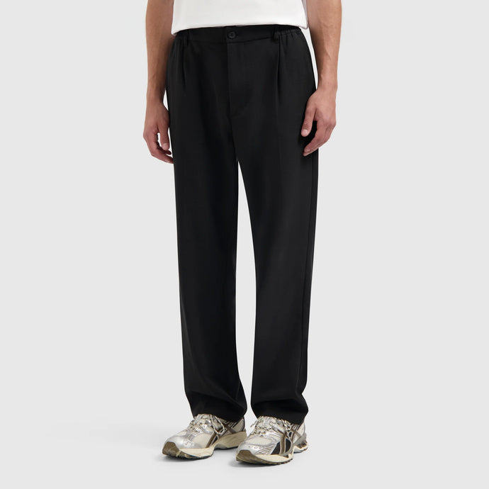 PURE PATH PLEATED TWILL PANTS  Black