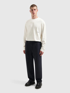PURE PATH PLEATED TWILL PANTS  Navy