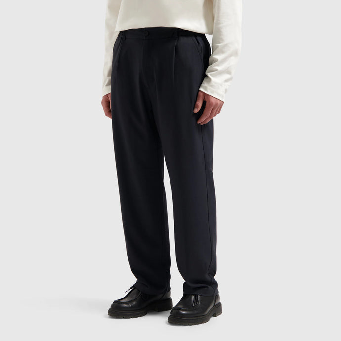 PURE PATH PLEATED TWILL PANTS  Navy