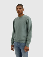 Afbeelding in Gallery-weergave laden, PURE PATH JACQUARD STRUCTURE KNIT SWEATER Army Green