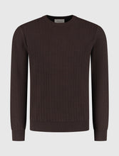 Afbeelding in Gallery-weergave laden, PURE PATH JACQUARD STRUCTURE KNIT SWEATER Dark Brown