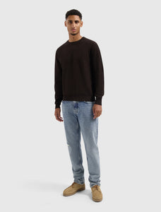 PURE PATH JACQUARD STRUCTURE KNIT SWEATER Dark Brown