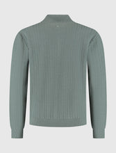 Afbeelding in Gallery-weergave laden, PURE PATH JACQUARD STRUCTURE KNIT HALF-ZIP SWEATER Army Green