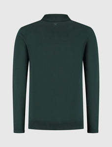 PURE PATH BRAIDED STRUCTURE KNIT POLO Dark Green