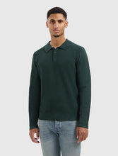 Afbeelding in Gallery-weergave laden, PURE PATH BRAIDED STRUCTURE KNIT POLO Dark Green