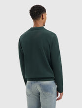 Afbeelding in Gallery-weergave laden, PURE PATH BRAIDED STRUCTURE KNIT POLO Dark Green