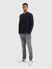 Afbeelding in Gallery-weergave laden, PURE PATH BRAIDED STRUCTURE KNIT POLO Dark Navy