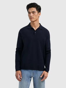 PURE PATH HEAVY KNIT POLO Dark Navy