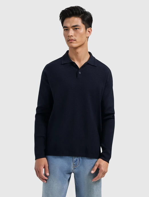 PURE PATH HEAVY KNIT POLO Dark Navy