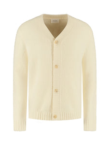 PURE PATH KNIT V-CARDIGAN Ecru