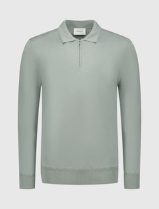 PURE PATH KNIT HALF-ZIP POLO Army Green