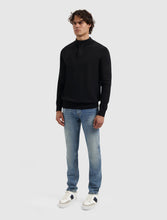 Afbeelding in Gallery-weergave laden, PURE PATH KNIT HIDDEN HALF-ZIP SWEATER Black