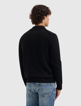 Afbeelding in Gallery-weergave laden, PURE PATH KNIT HIDDEN HALF-ZIP SWEATER Black