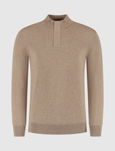 Afbeelding in Gallery-weergave laden, PURE PATH KNIT HIDDEN HALF-ZIP SWEATER Taupe Melange