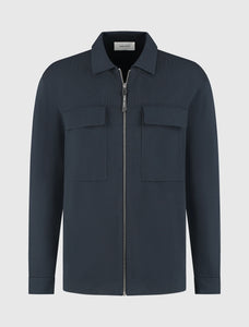 PURE PATH HEAVY KNIT FULL-ZIP CARDIGAN Dark Navy