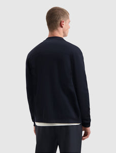 PURE PATH HEAVY KNIT FULL-ZIP CARDIGAN Dark Navy