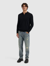 Afbeelding in Gallery-weergave laden, PURE PATH TOWEL KNIT HALF-ZIP POLO Black