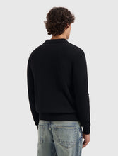 Afbeelding in Gallery-weergave laden, PURE PATH TOWEL KNIT HALF-ZIP POLO Black
