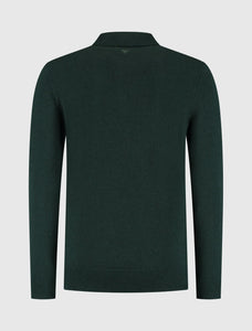 PURE PATH TOWEL KNIT HALF-ZIP POLO Dark Green