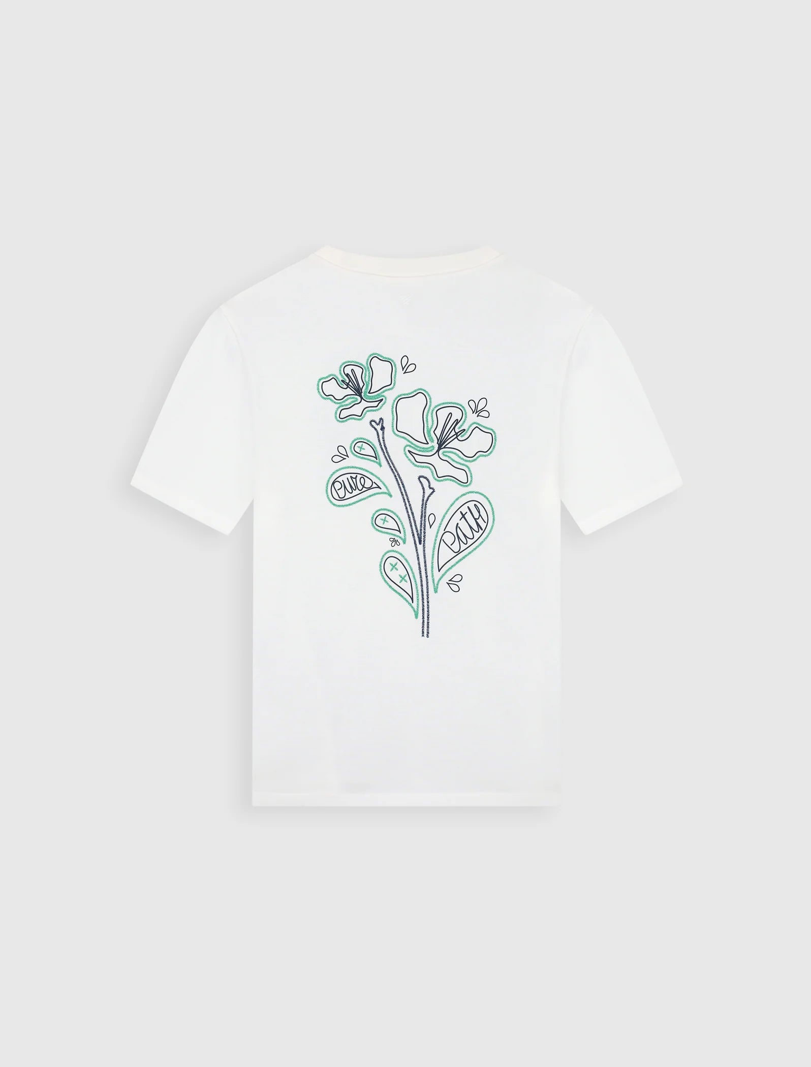PURE PATH EMBROIDERED FLOWER T-SHIRT Off White