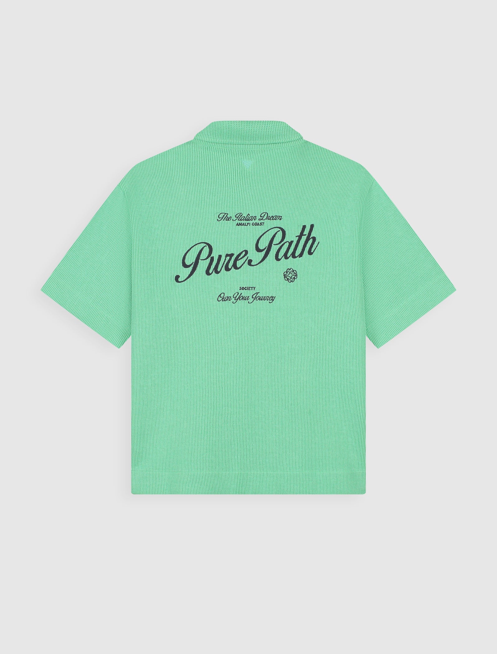 PURE PATH ITALIAN DREAM FULL-ZIP SHORTSLEEVE SHIRT Emerald