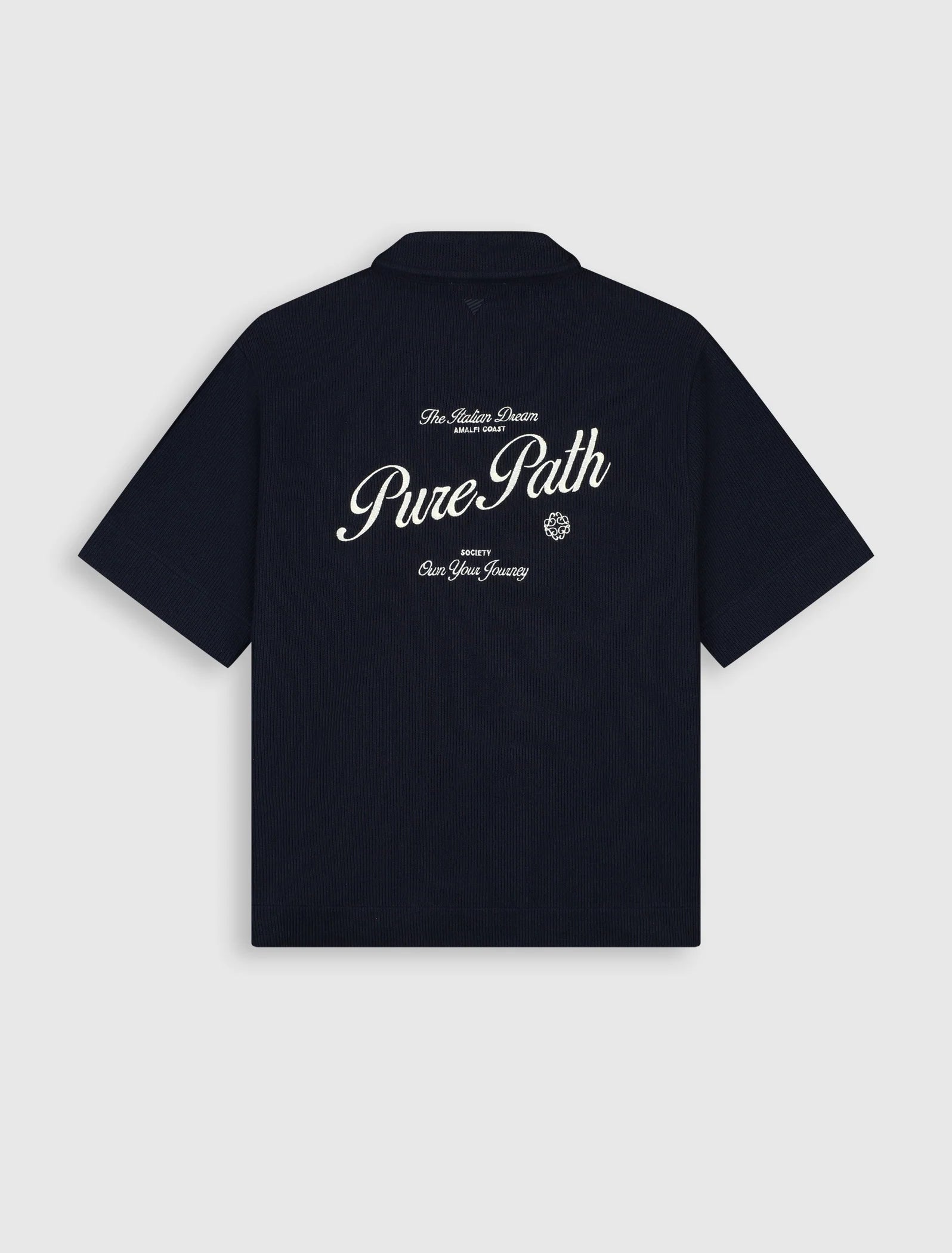 PURE PATH ITALIAN DREAM FULL-ZIP SHORTSLEEVE SHIRT Dark Navy