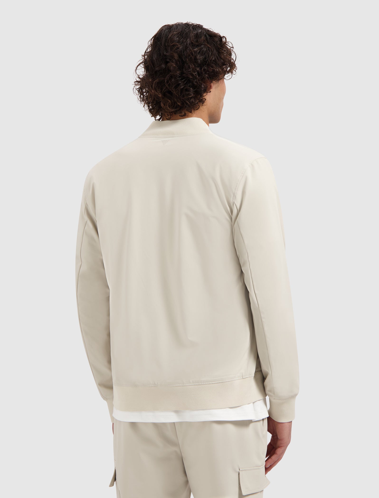 PURE PATH TRAVEL STRETCH BOMBER JACKET Sand