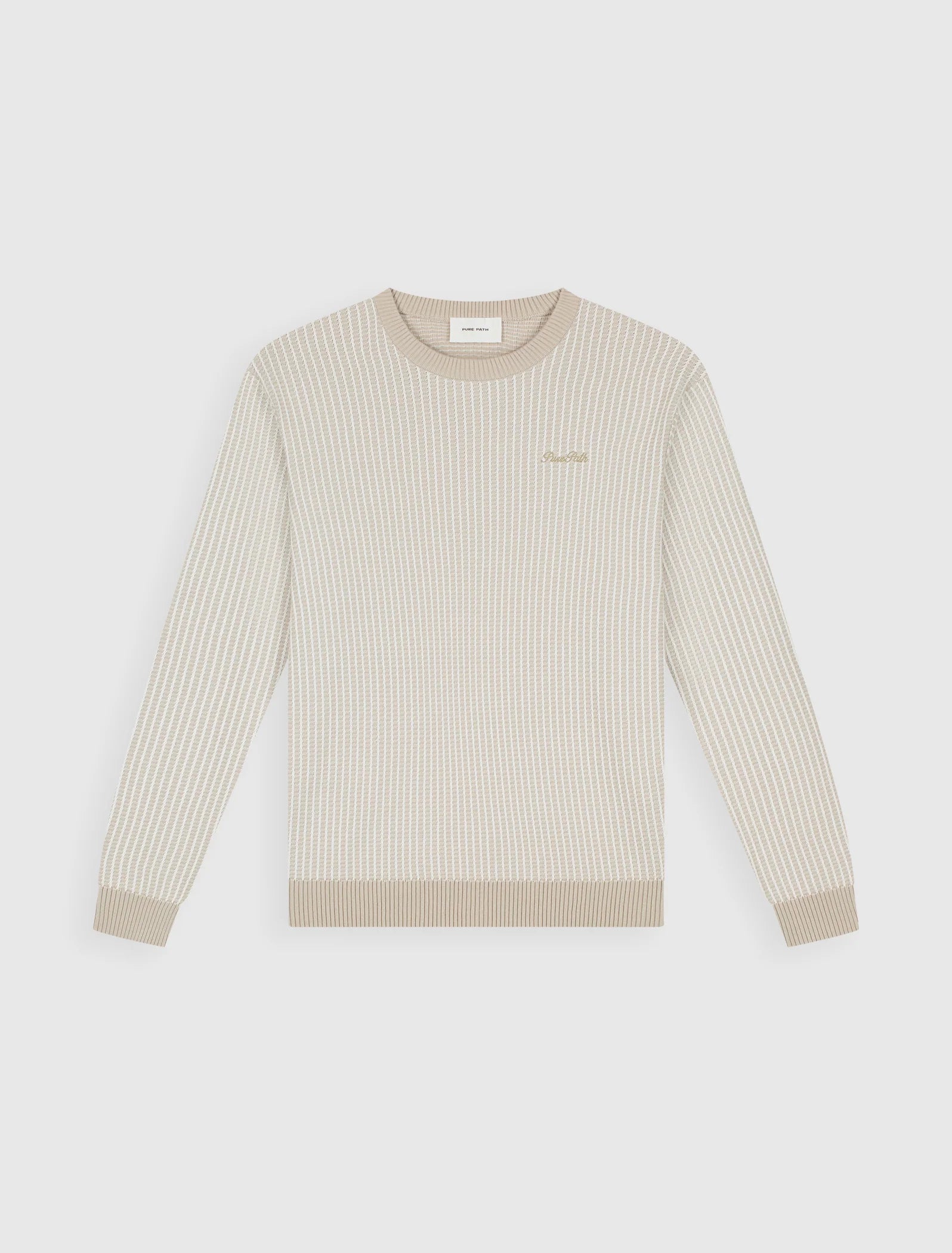 PURE PATH LADDER STITCH KNIT SWEATER Sand