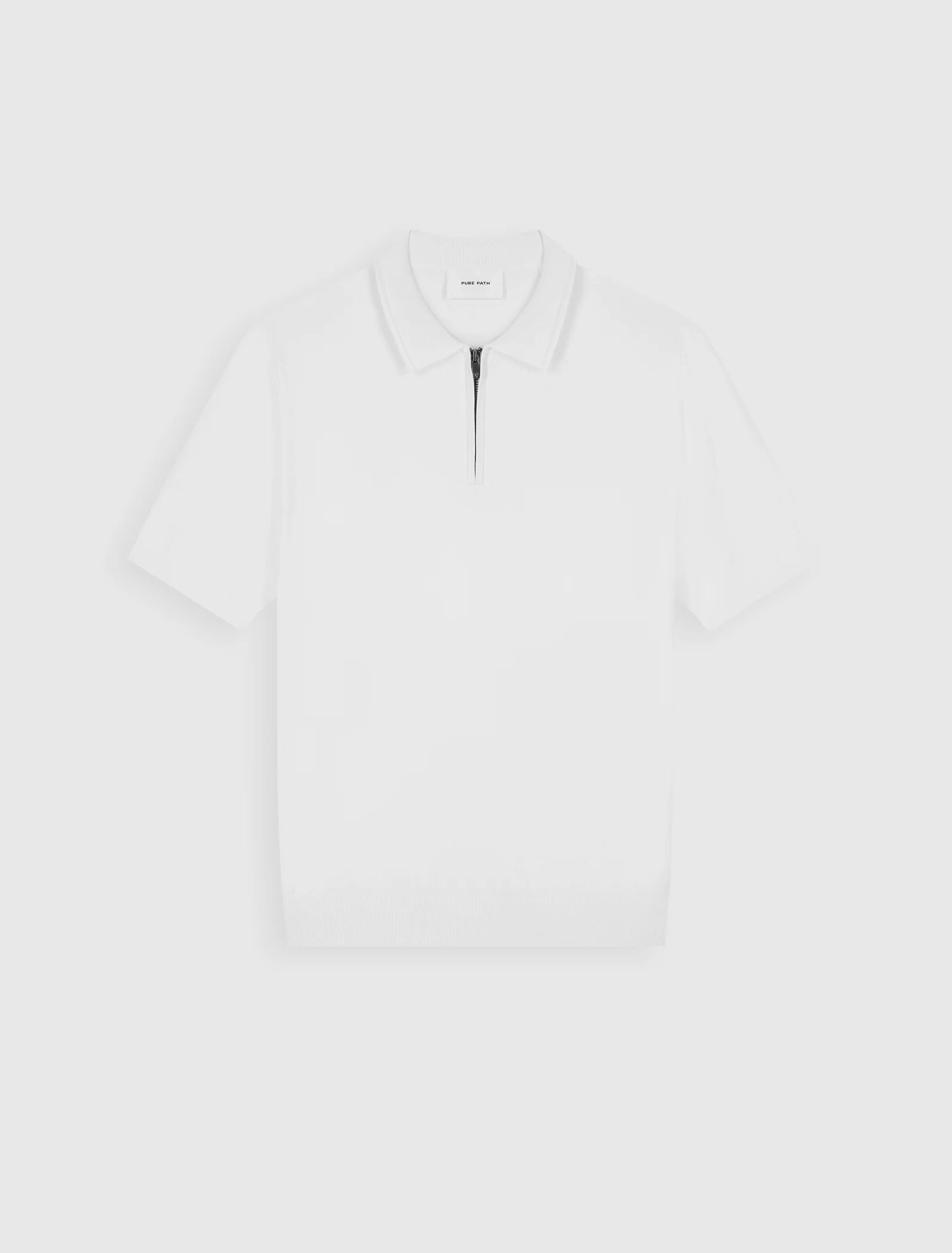 PURE PATH HALF-ZIP FLAT KNIT POLO Off White