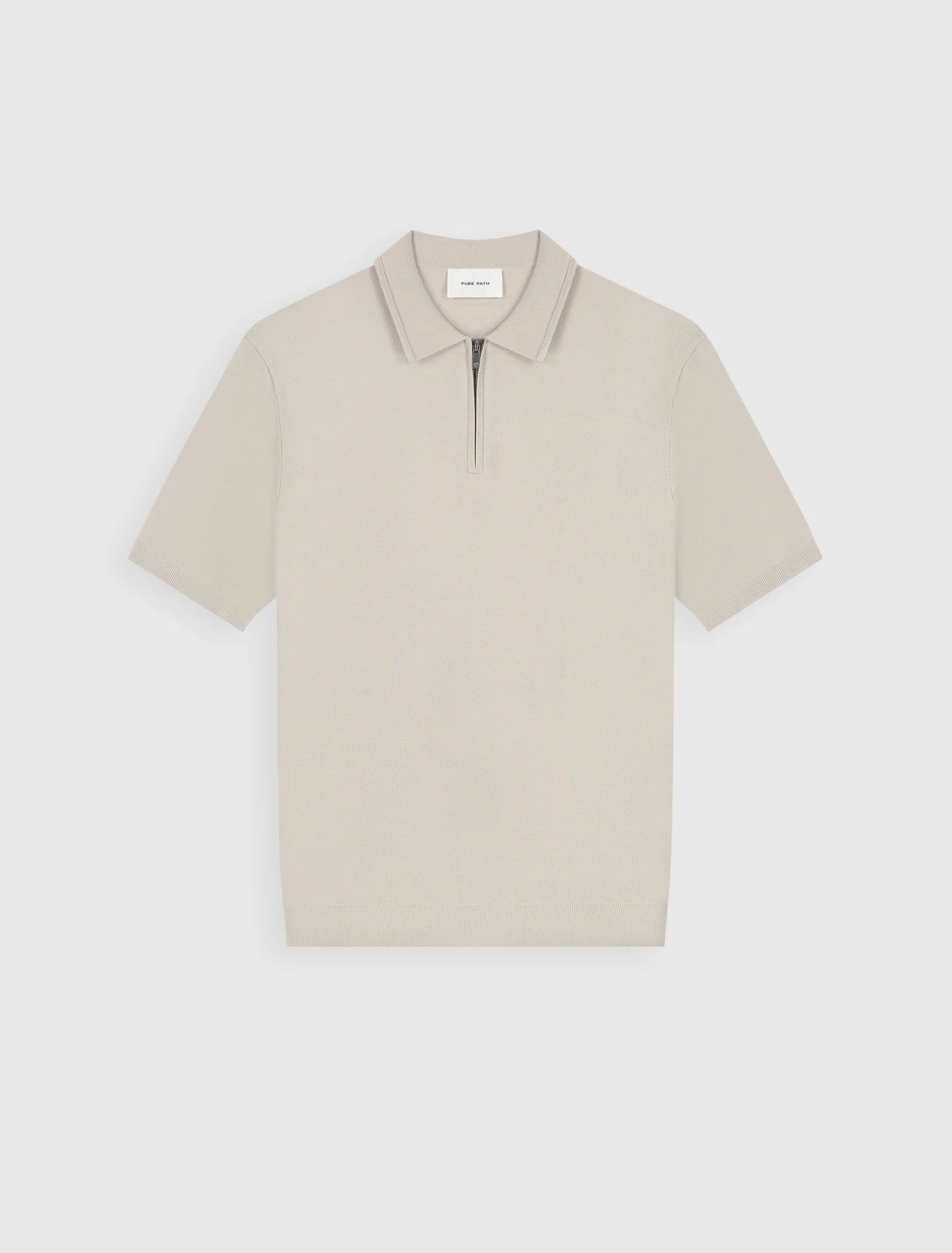 PURE PATH HALF-ZIP FLAT KNIT POLO Sand